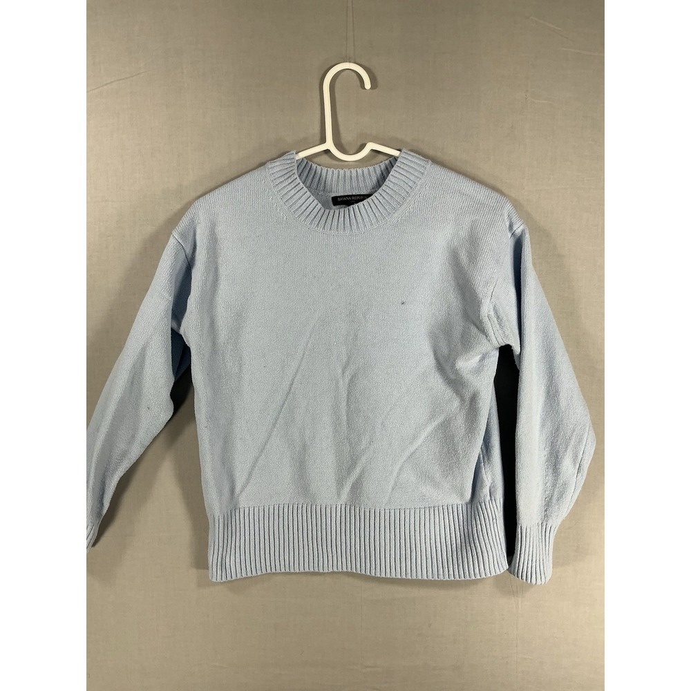 Banana Republic Women's XS Light Blue Crewneck Cotton Blend Sweater